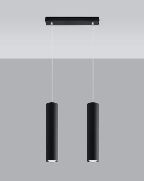 LAMPA wisząca SL.0328 metalowa OPRAWA zwis tuby czarne