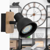 Kinkiet LAMPA ścienna MAC 5902 Rabalux metalowa OPRAWA skandynawski reflektorek regulowany drewno czarny