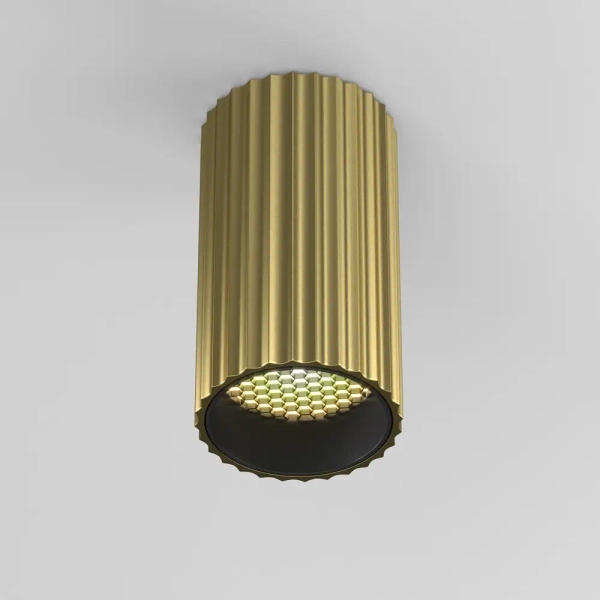 Plafon tubka podłużna ryflowana Calipso C106CL-01-GU10-BS mosiądz