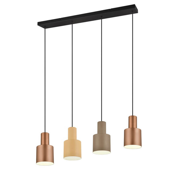 Wisząca lampa ELIOR DL417319400 Trio tubka metalowa czarny brązowy multikolor