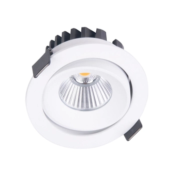 Wpust LAMPA sufitowa CYKLOP H0094 Maxlight podtynkowa OPRAWA metalowa do łazienki LED 12W 3000K oczko okrągłe IP65 białe