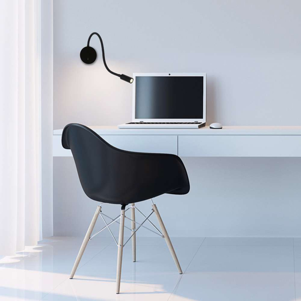 LAMPA ścienna SENISE LP-2021/1W BK Light Prestige regulowana OPRAWA kinkiet LED 3W 3000K tuba na peszlu IP44 paola czarna