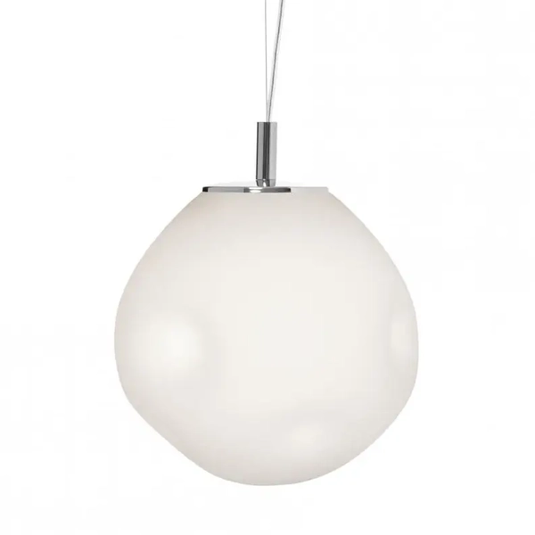 Zwisająca lampa nad stół Cloe 11066103 Kaspa do salonu biała chrom