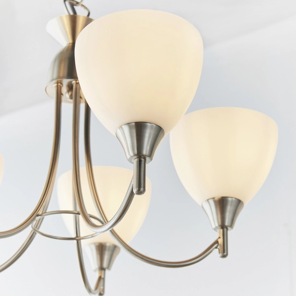 Żyrandol do salonu Alton 1805-5SC Endon zwis kielichy satynowy chrom