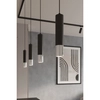 Lampa wisząca z żarówką LOOPEZ MYL.00009 3-fazowa tuba czarny chrom