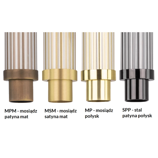 Naścienna lampa do salonu Merezi K 2006 LED 15W 3000K ryflowana mosiądz patyna