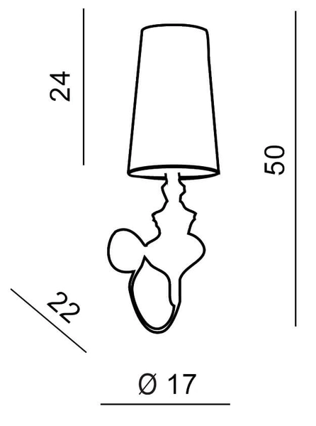 Klasyczna lampa ścienna Baroco vintage do pokoju srebrna