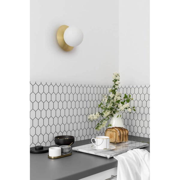 Okrągła lampa ścienna Borra BRA12000 do salonu biała złota