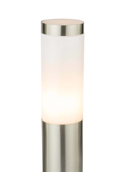 Stojąca lampa ogrodowa Boston 3158 Globo tuba IP44 stalowa srebrna