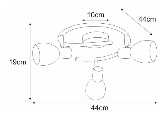 Lampa sufitowa Embo K-8001/3G z regulowanymi kloszami chrom