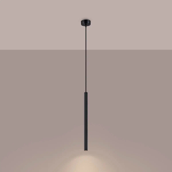 Zwisająca lampa Arche SL.1338 Sollux tuba zwis do sypialni czarna