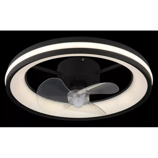 Okrągły lampowentylator GATIAN 3651 Globo LED 30W 2700-6500K czarny biały