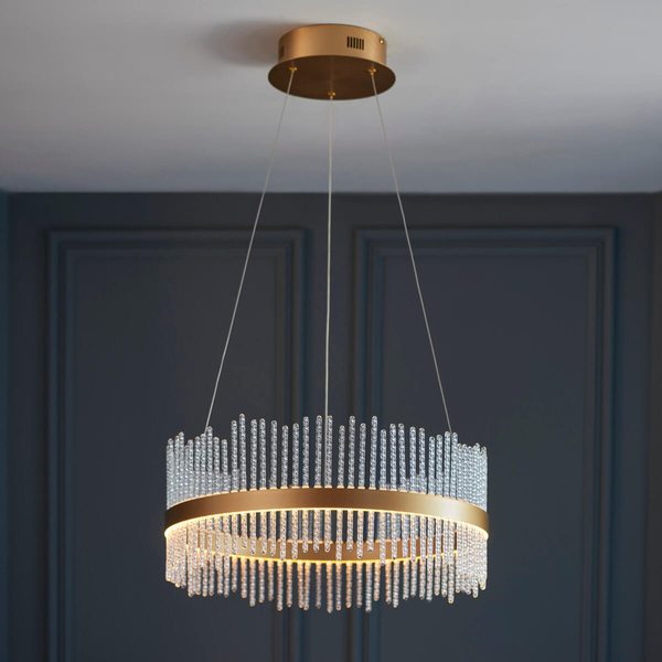 Lampa wisząca okrągła L&-1107671 LED 41W 3000K złoty przezroczysty