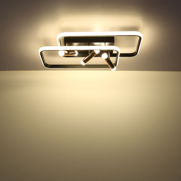Prostokątna LAMPA sufitowa COCO 67301D1 Globo metalowe ramki LED 55W 2700K - 6000K złote