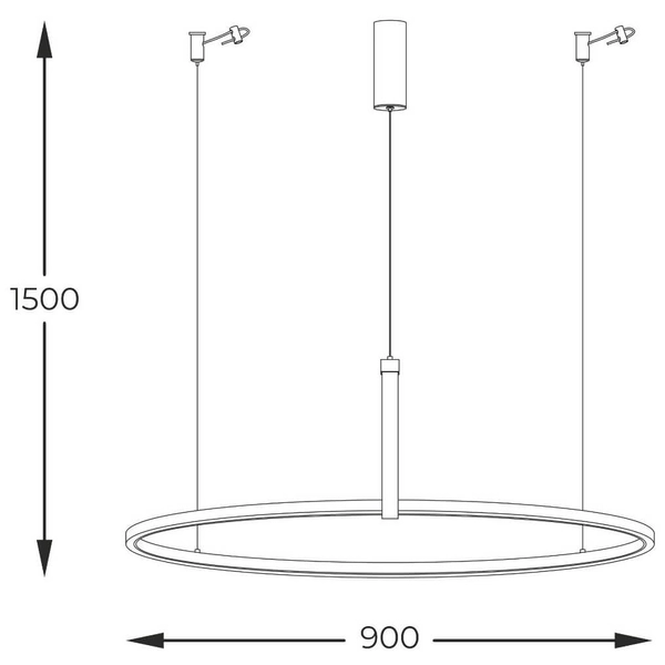 Wisząca lampa okrąg Wood Claud 22808-WOOD LED 42W 3000-6000K czarna
