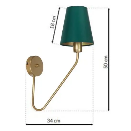 Kinkiet ścienny na wysięgniku VICTORIA MLP4906 do sypialni mosiądz zielony