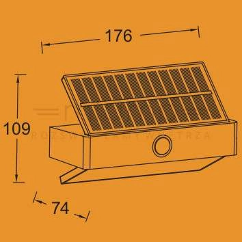 Zewnętrzna LAMPA solarna ARROW 6910601335 Lutec ogrodowa OPRAWA elewacyjna LED 2W 5000K outdoor IP44 szara