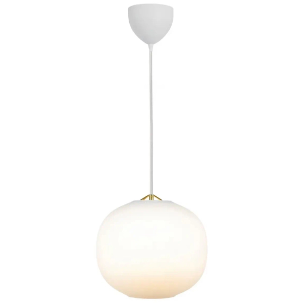 Zwisająca szklana lampa Navone 2220443001 kula szkło opalowe mosiądz