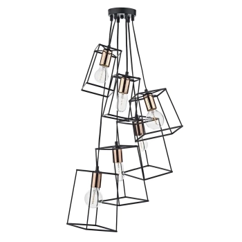 Industrialna wisząca lampa Tower TOW0622 metalowa do salonu czarny