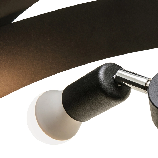 Okrągła lampa nasufitowa Tornado 1116 Zumaline metalowa czarna