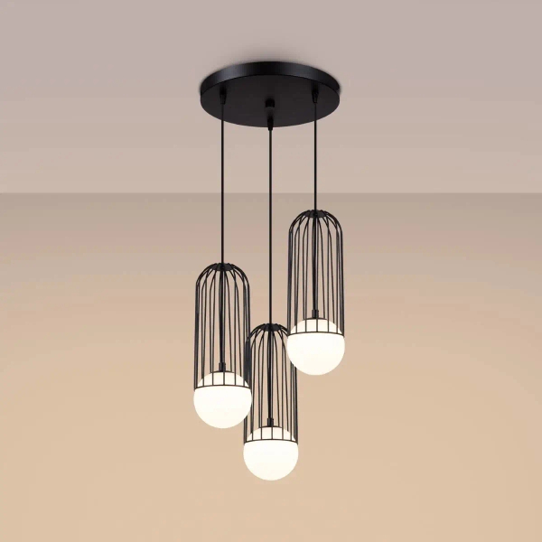Lampa wisząca nieregularna Brina SL.1336 Sollux kaskada czarna