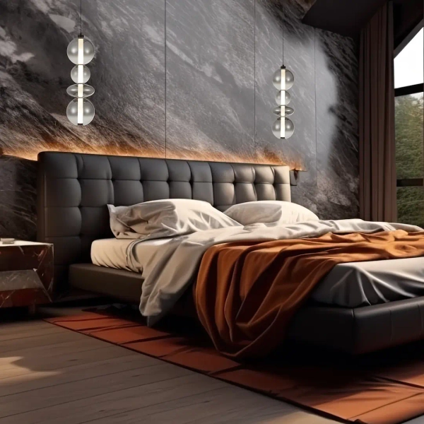 Wisząca lampa nad stół DAPHNE ML0347 LED 36W 3000K przydymiona czarna