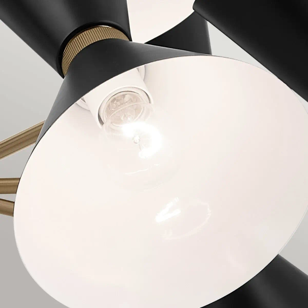 Wielopunktowy żyrandol Phix KL-PHIX-6-CBB na korytarz metalowy czarny