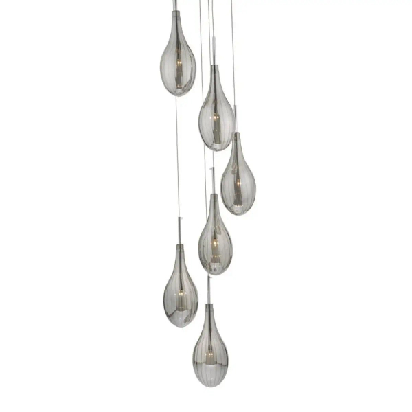 Wisząca lampa kaskadowa Seta SET6410 do salonu krople chrom