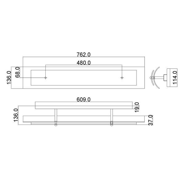 Podłużna lampa ścienna HK-DUET4-BATH hermetyczna chrom