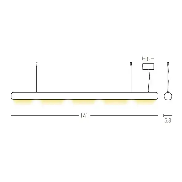 Ledowa wisząca lampa 22223 LED 50W 3000K belka podłużna czarna brązowa