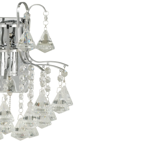 Kinkiet LAMPA glamour Monte Carlo 6246/1 8C Elem ścienna OPRAWA szklana z kryształkami crystals chrom przezroczysta
