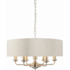 Wisząca lampa do salonu Highclere 94357 Endon na łańcuchu beż chrom