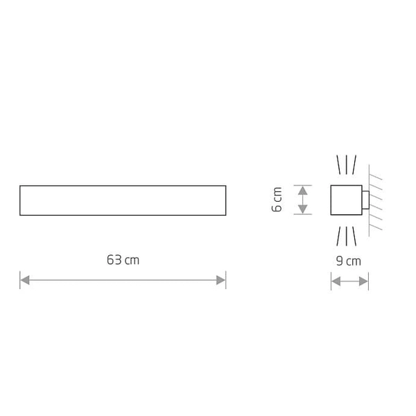 Kinkiet góra dół Soft Wall 7541 Nowodvorski podłużny metalowy biały