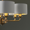 Żyrandol vintage Highclere 98936 Endon abażurowy biały mosiądz