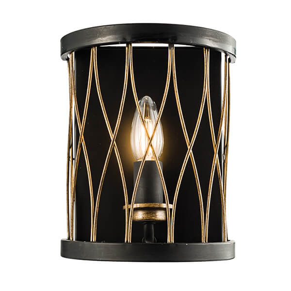 Metalowy kinkiet Heston 61499 Endon lampion tuba świeczka czarna