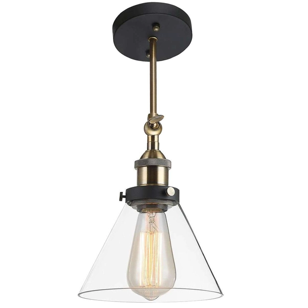 Kinkiet LAMPA ścienna GETAN MBM-2564/1 Italux szklana OPRAWA industrialna stożek francis przezroczysty