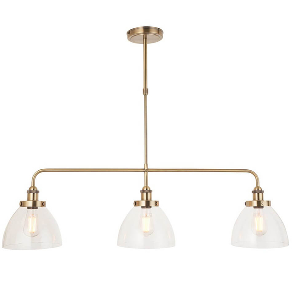 Sufitowa lampa potrójna Hansen 103014 szklana metalowa mosiądz
