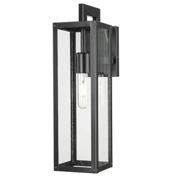 Minimalistyczny kinkiet Kyoto W01678BK Cosmolight prostokąt IP44 metal czarny