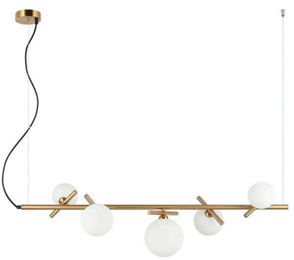 Stylowa lampa wisząca Reverso PND-5622-5-BRO-W mosiądz