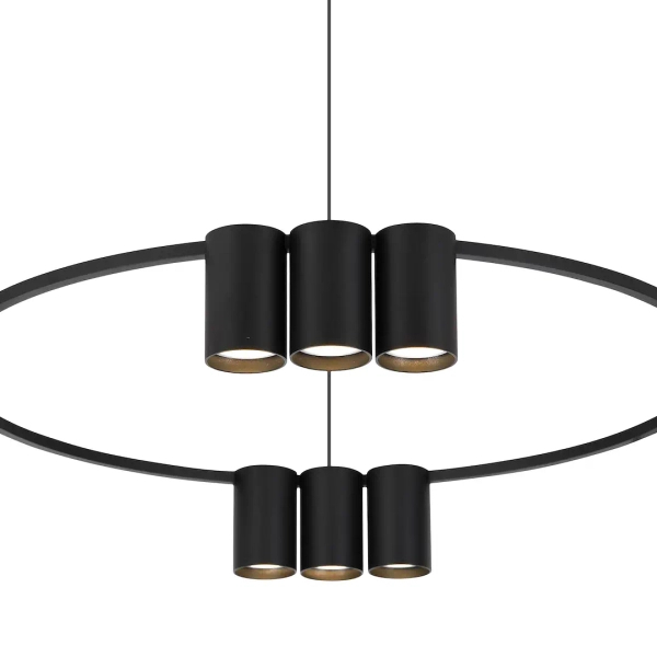 Salonowa lampa wisząca GENESIS ML0373 ring metalowy czarny