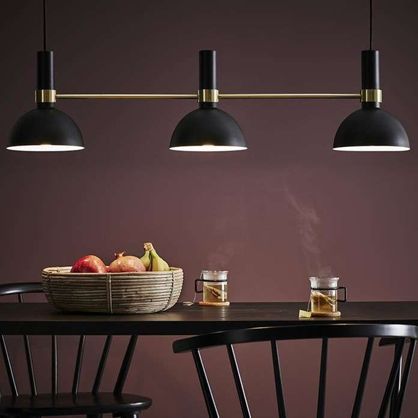LAMPA wisząca LARRY 106971 Markslojd metalowa OPRAWA zwis kopuły belka mosiądz czarna