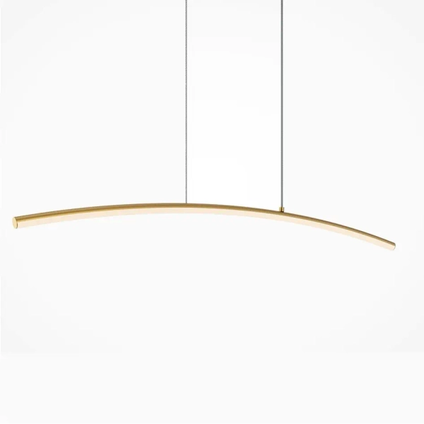 Zagięta wisająca lampa liniowa Curve MOD243PL-L18BSK mosiądz