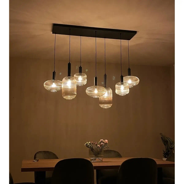 Loftowa lampa zwisowa Maloto 45386/07/62 Lucide molekuły szklane czarne