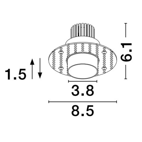 Okrągłe oczko wpustowe LENES LE-52011 czarne LED 5W 3000K bez zasilacza