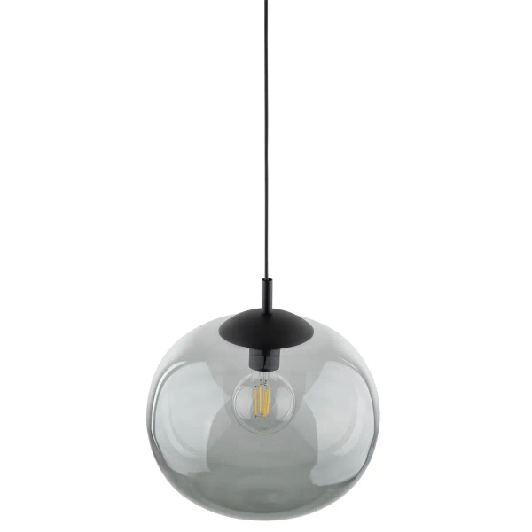 Lampa zwieszana do sypialni VIBE 4972 szklana kula czarny grafit