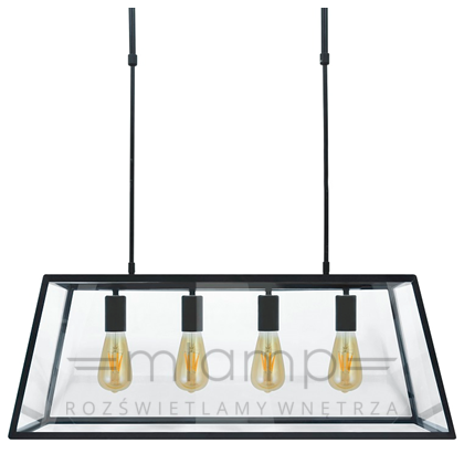 Loftowa LAMPA wisząca FINLAND 305503 IL MIO szklana OPRAWA retro zwis klatka czarna