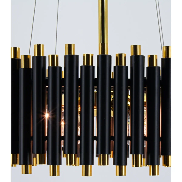 Nowoczesna lampa wisząca NARNI 6235/4 BL TR Elem czarny okrąg złoty