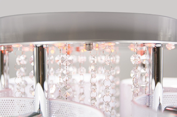 Ażurowy plafon glamour DRS8006/5 WH NET siatka biały