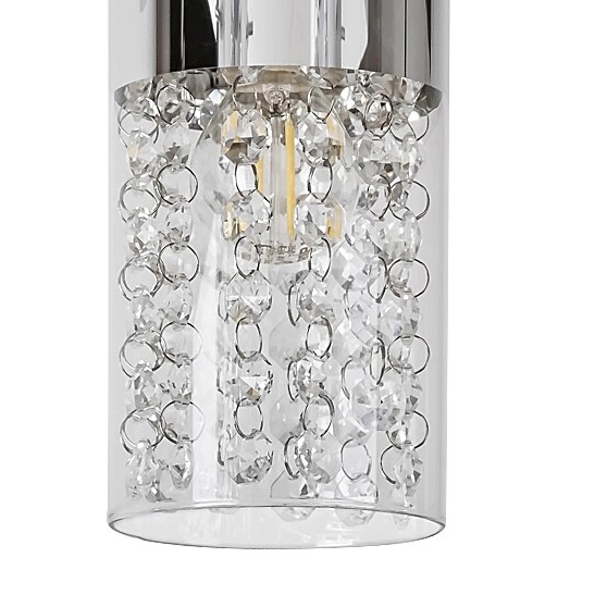 Sufitowa lampa salonowa Niagara crystal nad stół przezroczysta chrom