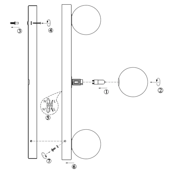 LAMPA ścienna MINI 106382 Markslojd metalowa OPRAWA listwa KINKIET szklane kule balls IP44 białe